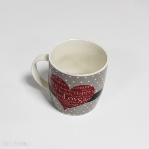 Best sale fashion heart pattern ceramic mugs  porcelain cup with handle