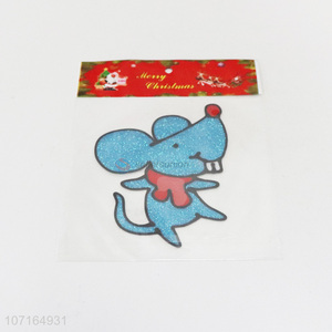 Cheap cute cartoon mouse pvc window sticker for Christmas decoration