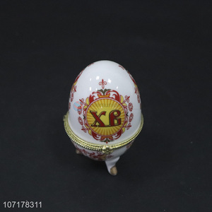 New Design Egg Shape Ceramic Jewelry Box