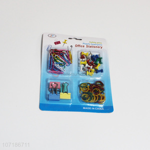 Wholesale utility office stationery set paper clips binder clips thumbtacks rubber bands
