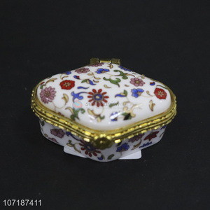 Factory Price Porcelain Trinket box Ceramic Jewelry Storage Box