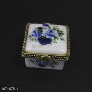 Competitive Price Gifts Porcelain Trinket Boxes Ceramic Jewelry Box