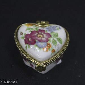 Profession heart shaped attractive gift ceramic jewelry box