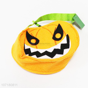 Premium quality handmade felt pumpkin halloween tote basket