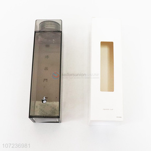 Wholesale square clear transparent portable plastic eco friendly water bottle
