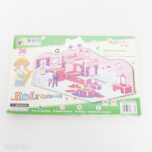 High quality intelligent 3D bedroom puzzle children DIY toy