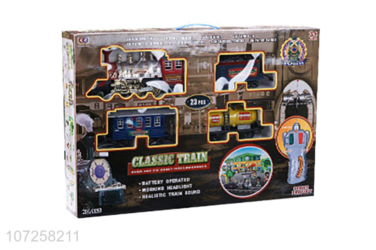 Wholesale price kids classic battery operated train set slot toy