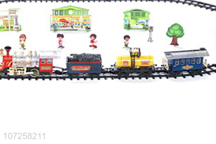 Wholesale price kids classic battery operated train set slot toy