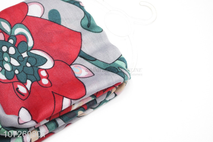 Fashion Flower Pattern Decorative Thin Scarf For Women