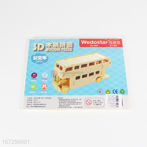 Wholesale Bus Model 3D Wooden Puzzle Toy