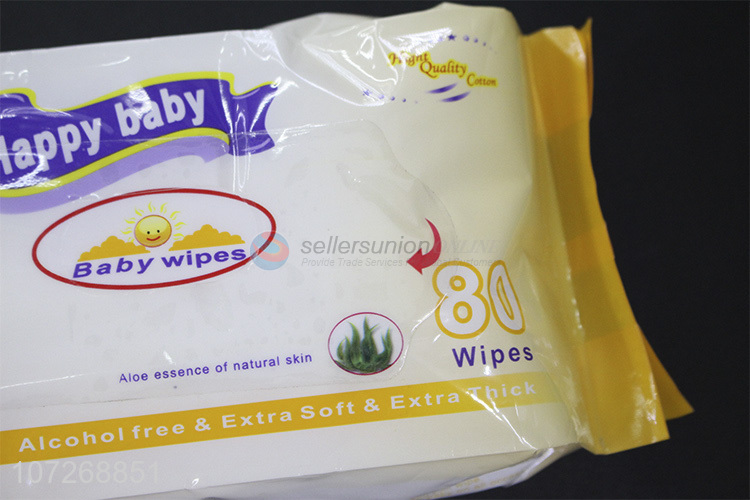 Factory Sell 80Pcs Alcohol Free Pure Soft Baby Cleaning Wipes