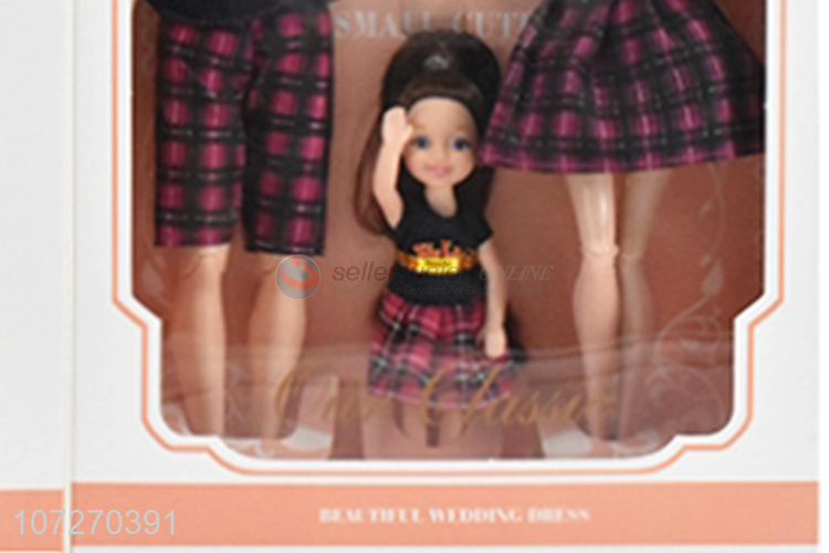 New style 11.5 inch solid body family doll set fashion dolls