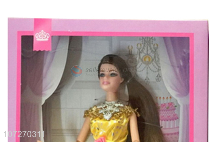 Factory customized 11.5 inch solid body princess doll beautiful wedding dress doll