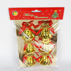 Hot selling hanging pendant gold plastic Christmas bells