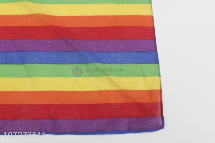 Promotional items fashion cotton bandana rainbow stripe square bandana