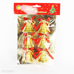 Contracted Design 6PCS Gold Christmas Bells Festival Decorations