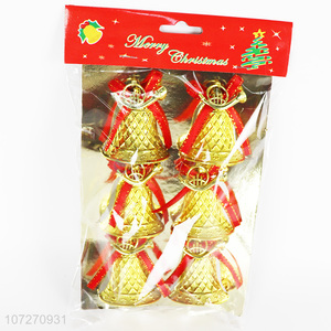 Factory Price 6PCS Golden Christmas Bells Christmas Decoration