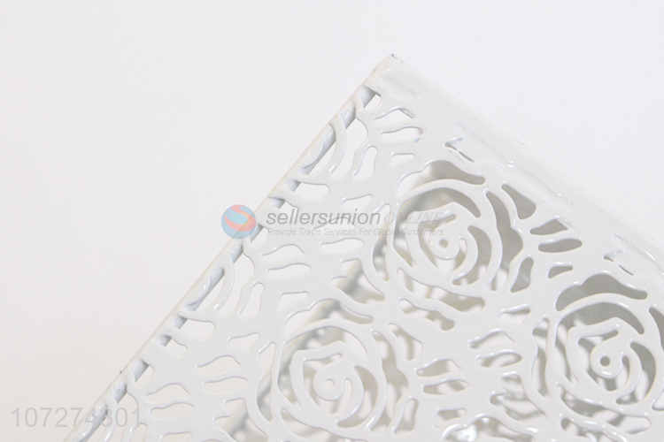 China manufacturer fashion rose design metal paper towel holder/napkin holder