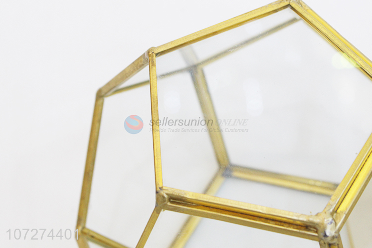 New design creative geometric planter glass candle holder terrarium vase