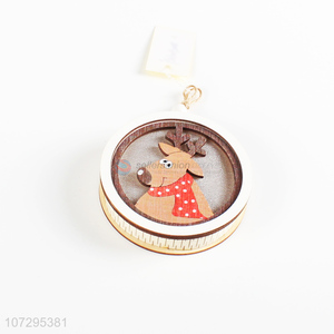 Creative design wooden elk embossed Christmas pendant