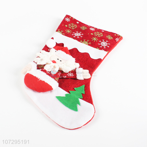 Hot sale red christmas stocking decoration gift bag