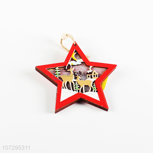 Good quality red five-pointed star creative Christmas pendant
