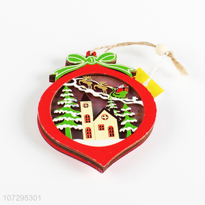 Factory direct sale red plywood carving Christmas pendant
