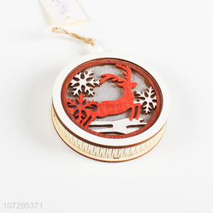 Factory wholesale wooden embossed Christmas pendants