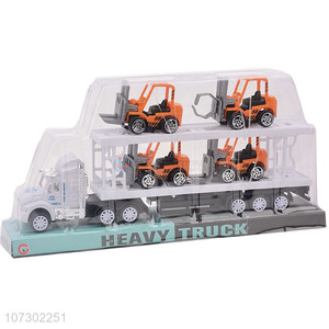 High Quality Plastic Inertial Heavy Truck Toy Set Carrying 4Pcs Engineering Vehicle