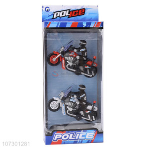 Wholesale Kids Funny Toys Plastic Pull Back Police Motorcycle Toys Set