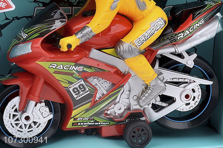 Promotion Plastic Inertial Athletic Autobike Toy With Music And Light For Childrens