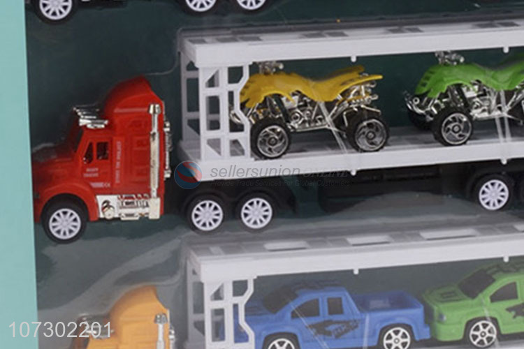 Premium Quality Inertial Heavy Trailer Truck Toy Carrying Cars Set For Kids