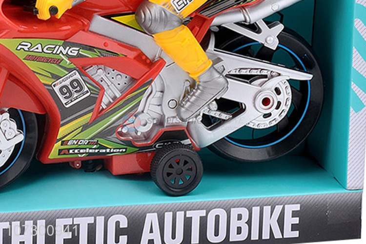 Promotion Plastic Inertial Athletic Autobike Toy With Music And Light For Childrens