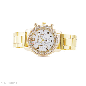Hot Sale Gold Alloy Wrist Watch Fashion Men Wristwatch