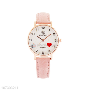 Lovely Design PU Watchband Watches For Girls