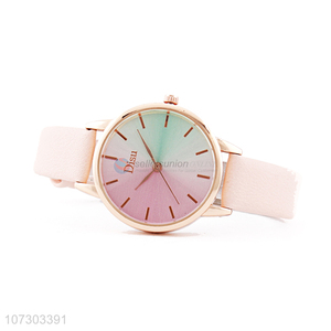 Best Selling PU Watchband Watches Colorful Wristwatch