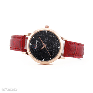 Fashion Style Red Watchband Wrist Watch For Ladies
