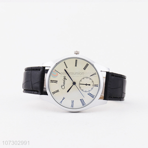 New Arrival Round Dial PU Watchband Watch For Man