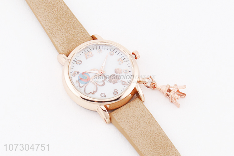 Good Sale PU Watchband Watch Ladies Wrist Watch