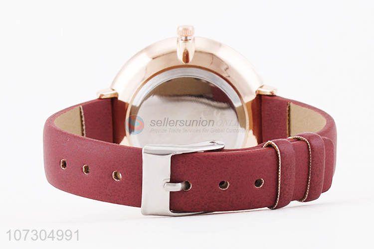Simple Style PU Watchband Watches Fashion Ladies Watches