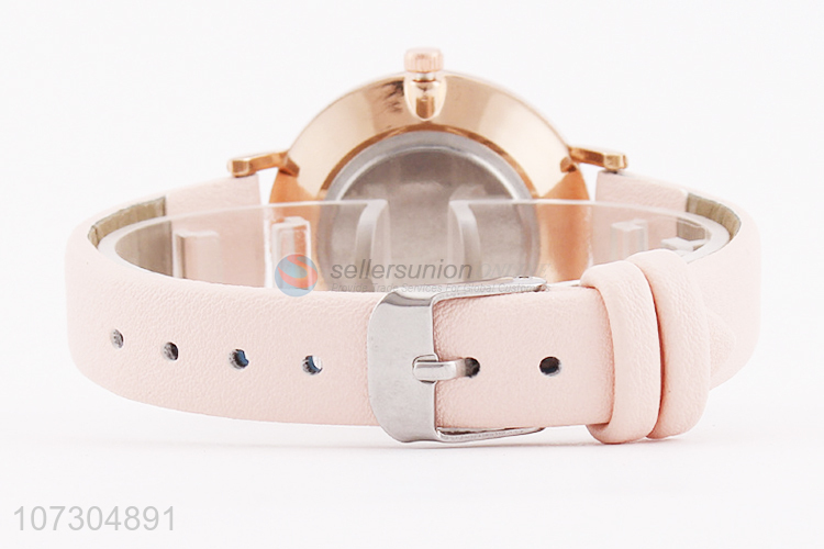 Good Quality Pink Watchband Watches Ladies Wrist Watch