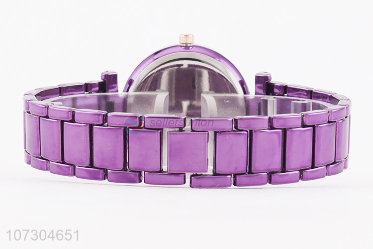 New Arrival Ladies Alloy Watches Purple Wrist Watch