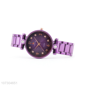 New Arrival Ladies Alloy Watches Purple Wrist Watch