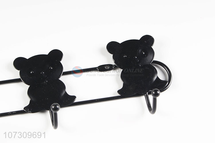 Premium Quality Black Bear Design Household Metal Wire Wall Mounted Hanger