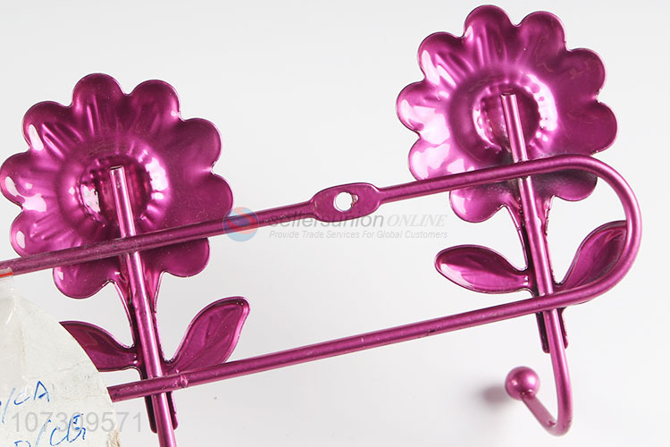 Bottom Price Colorful Sunflowers Design Household Iron Wire Wall Mounted Hanger Hook