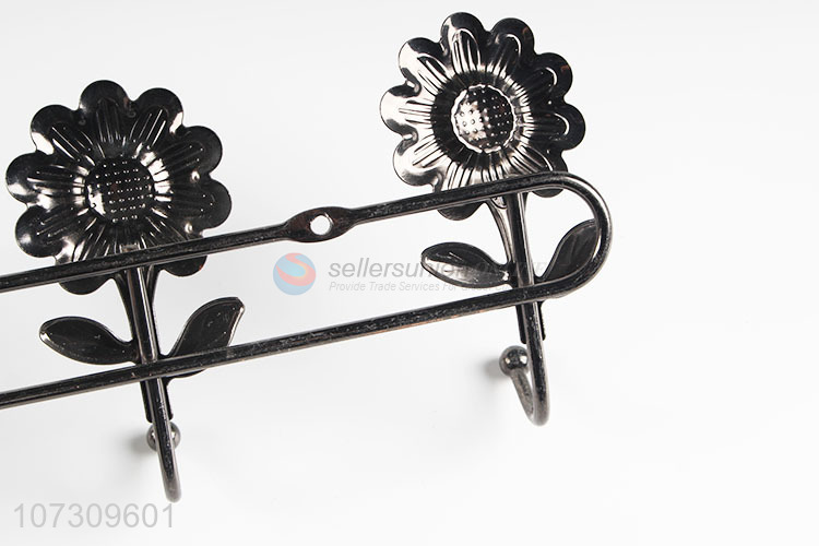Top Selling Sunflowers Shape Household Iron Wire Wall Mounted Hanger With 7 Hooks