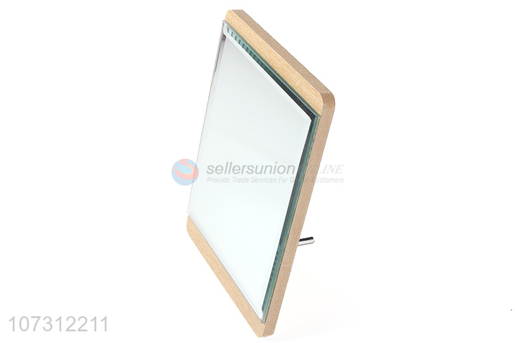 Most popular rectangle shape makeup mirror wood grain tabletop mirror