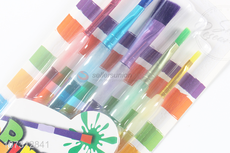 Suitable price art tools 5pcs plastic handle watercolor painting brush oil paintbrush