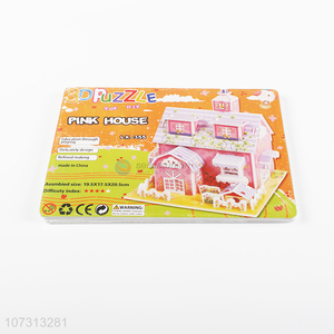 Attractive design kids educational toy 3d house jigsaw puzzle