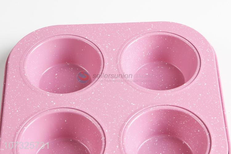 Factory Sell 4 Cavities Non Stick Cake Mold Metal Baking Mould